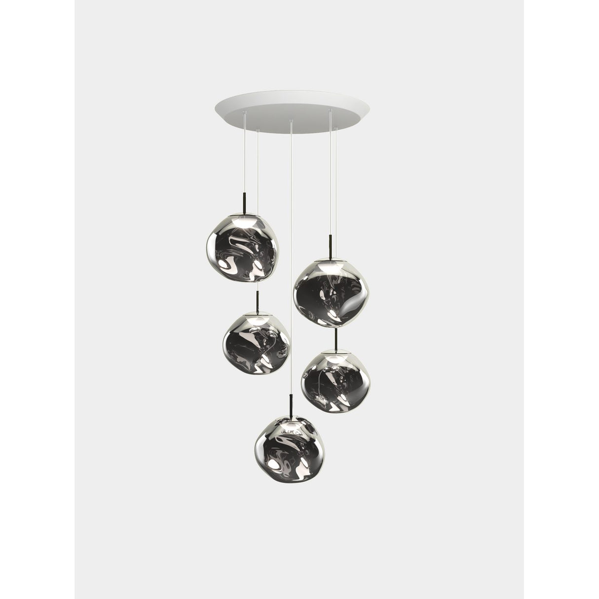 Melt Mini Rund Pendelsystem LED Silver