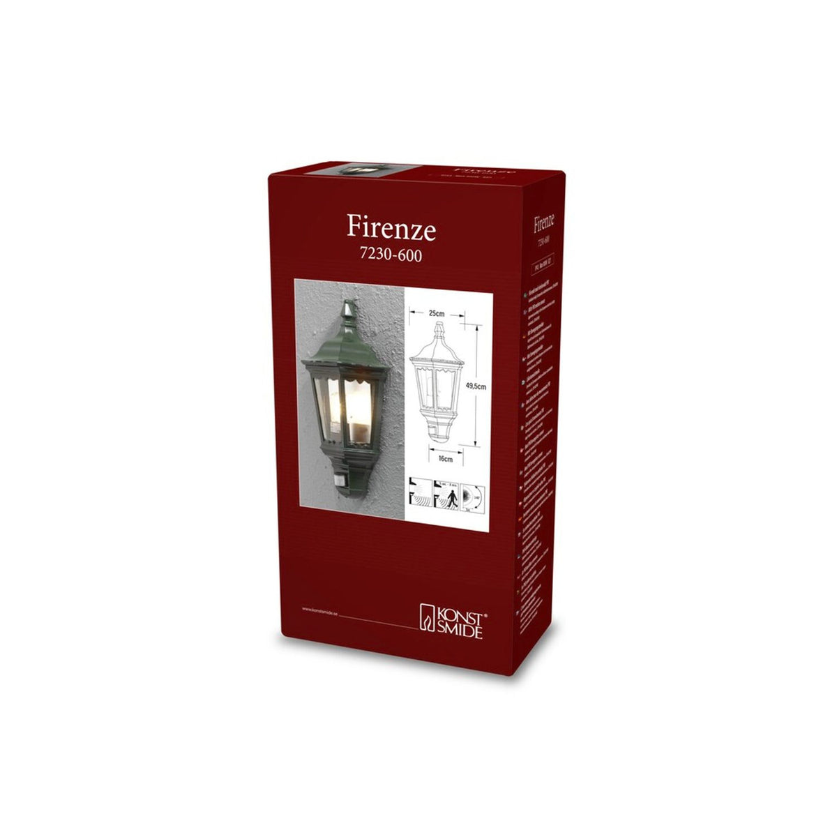Firenze Sensor E27 Vägglampa Ute Grön