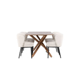 Piazza, Agnes Rektangulär matgrupp Svart,Vit, Mocka, 180 x 90