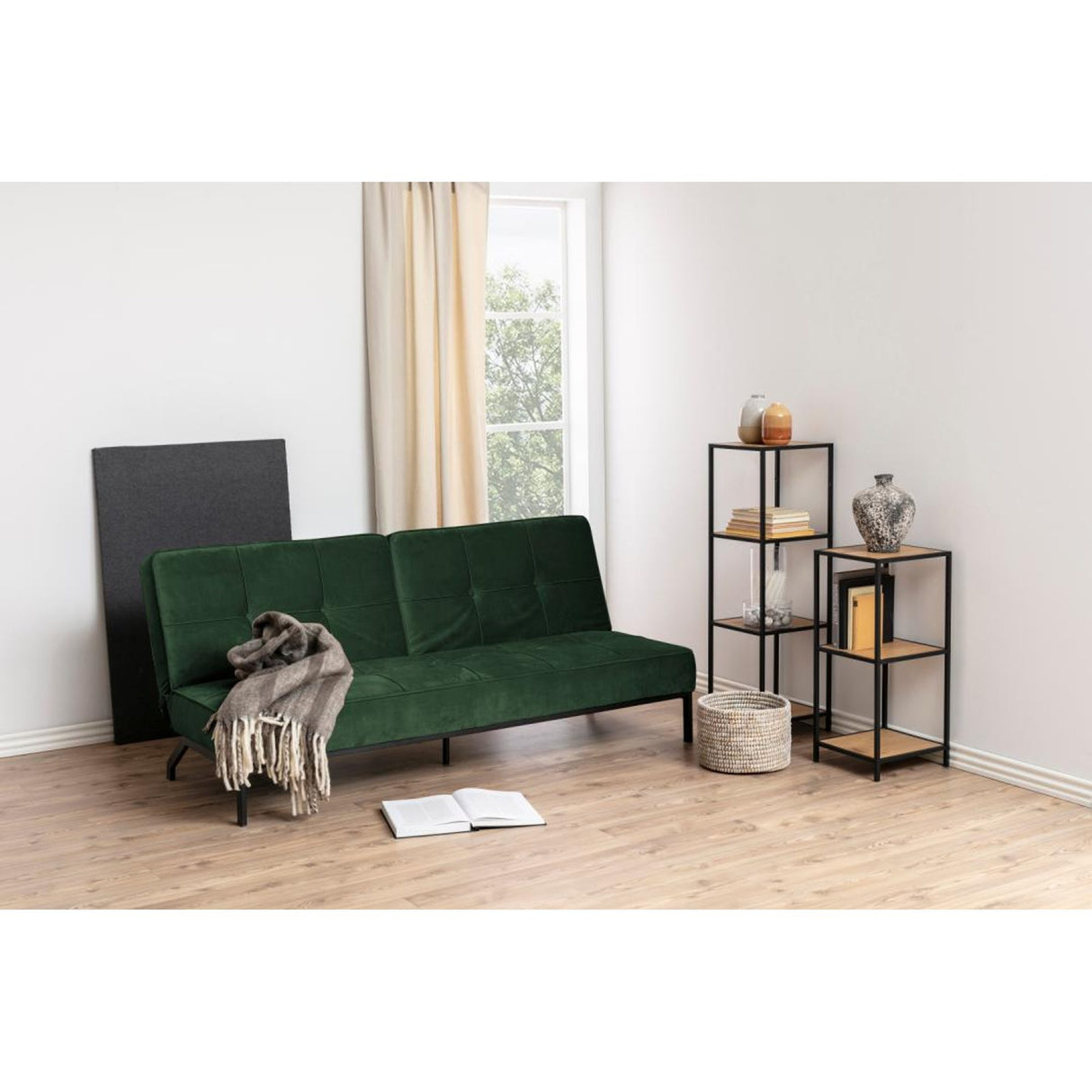 Perugia Bäddsoffa 87x198x95 cm Vic tyg Skogsgrön