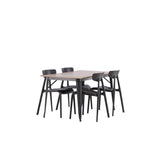 Tempe, Ursholmen Rektangulär matgrupp Svart, Valnöt, 140 x 80