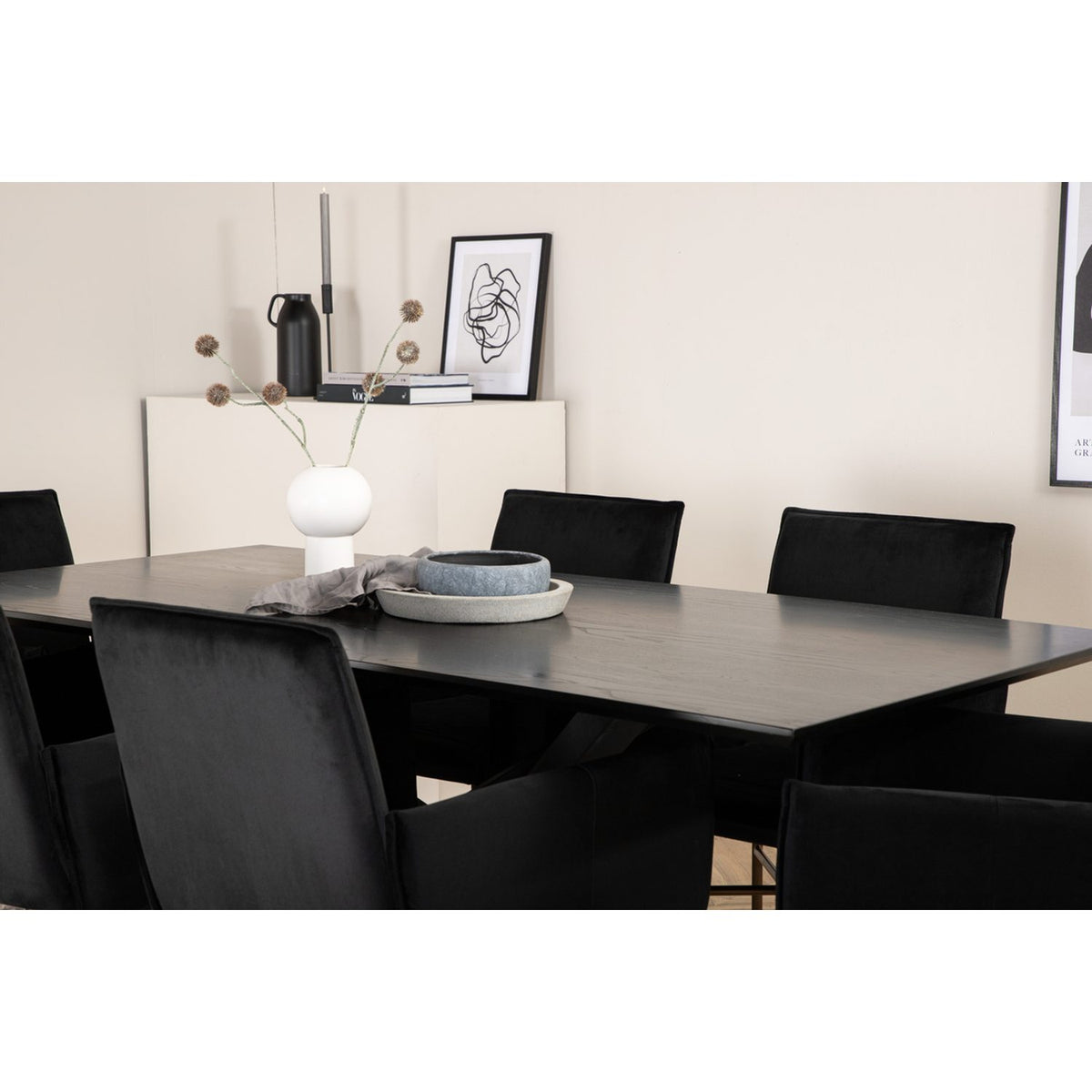 Piazza, Petra Rektangulär matgrupp Svart