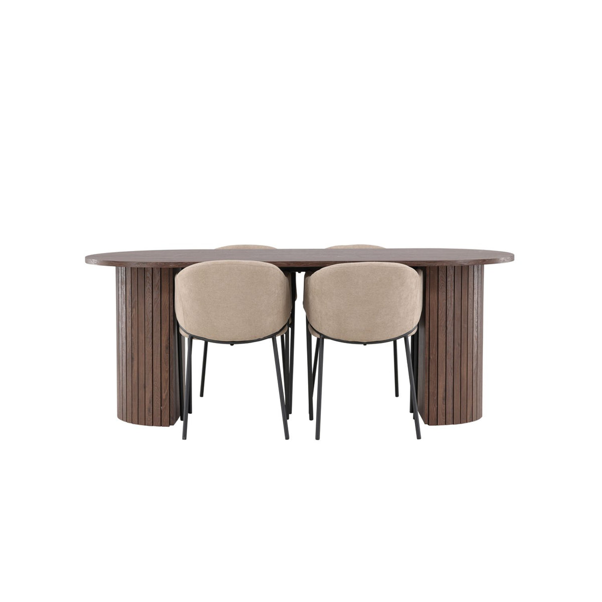 Härön, Evelina Oval matgrupp Beige,Svart, Mocca, 200 x 90