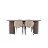 Härön, Evelina Oval matgrupp Beige,Svart, Mocca, 200 x 90