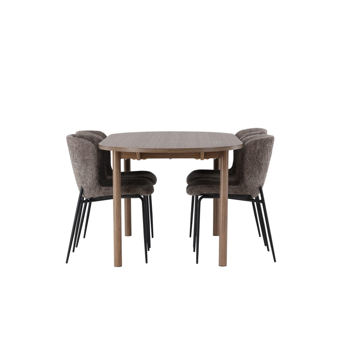 Andy, Modesto Oval matgrupp Svart,Brun, Natur, 180 x 90