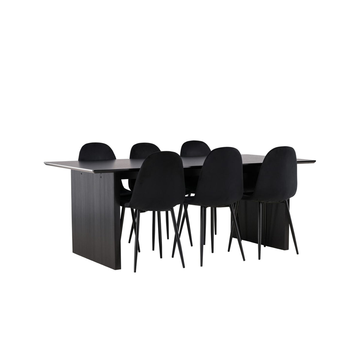 Vail, Polar Rektangulär matgrupp Svart, Svart, 200 x 100