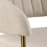 Ann Matstol med Armstöd Basel tyg Beige