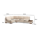 Kigali Hörn med puff (193 x 97 x 80 cm) Hörnsoffa Beige
