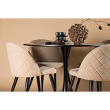 Glade, Velvet Rund matgrupp Beige, Svart, Svart, ⌀100