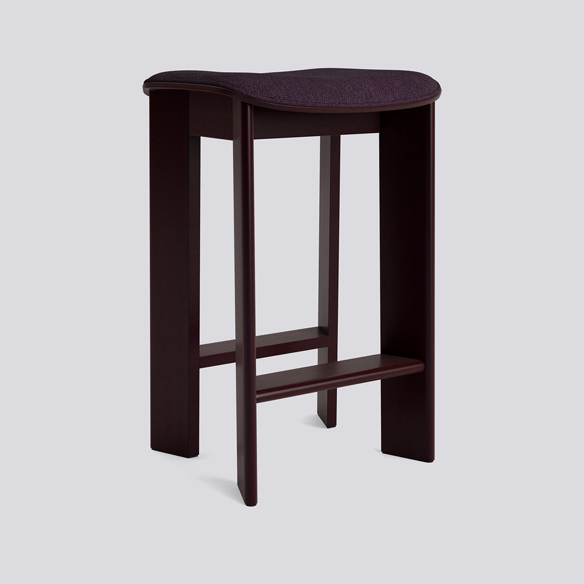Chisel 30 65 cm Barpall Dark Bordeaux – lackerad bokfaner, Turf Burgundy