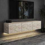 Bergen Upplyst (160 x 35 x 32 cm) TV-bänk Travertin