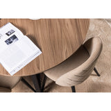 Durango, Velvet Rund matgrupp Beige, Svart, Svart, valnöt, ⌀120