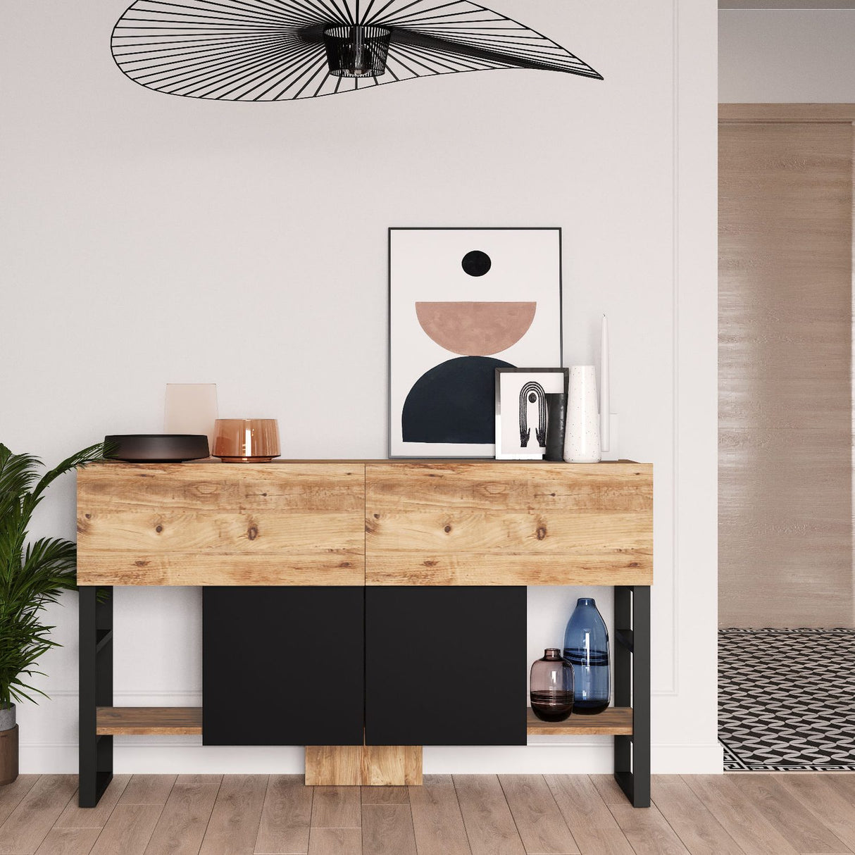 Malena Console Wide (138,8 x 83,6 x 43,3 cm) Atlantisk furu Konsol