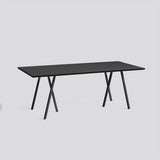 Loop Stand L200 × B92,5 × H74 cm Matbord Black – linoleum, Black – pulverlackerat stål