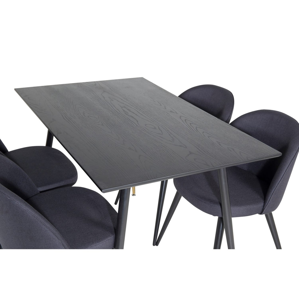 Dipp, Velvet Rund matgrupp Svart, Svart,Guld, 120 x 85
