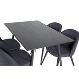 Dipp, Velvet Rund matgrupp Svart, Svart,Guld, 120 x 85