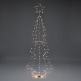 Metall med toppstjärna 210cm 145 LED Gran med Belysning Vit