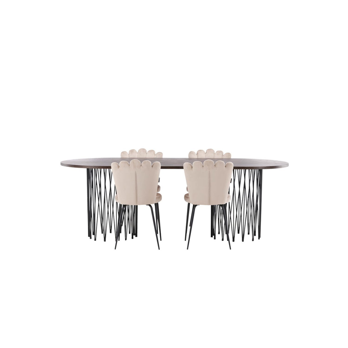 Stone, Limhamn Oval matgrupp Beige, Mocka, 4st