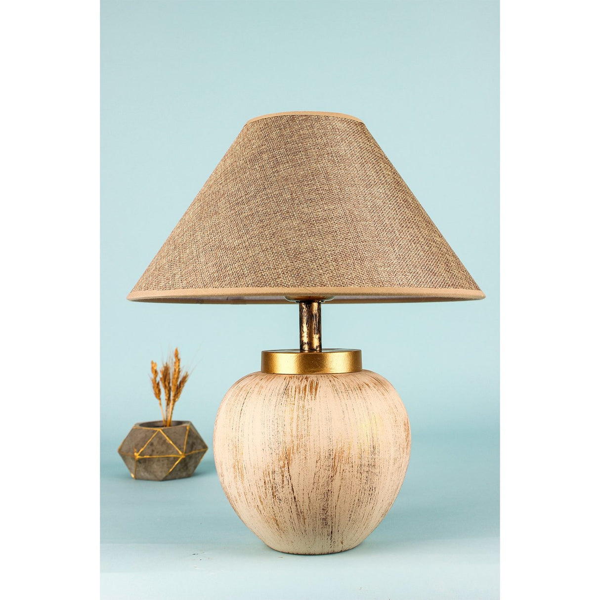 Bordslampa serie Ulaanbaatar (H 35 cm) Beige Bordslampa