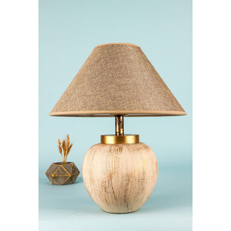 Bordslampa serie Ulaanbaatar (H 35 cm) Beige Bordslampa