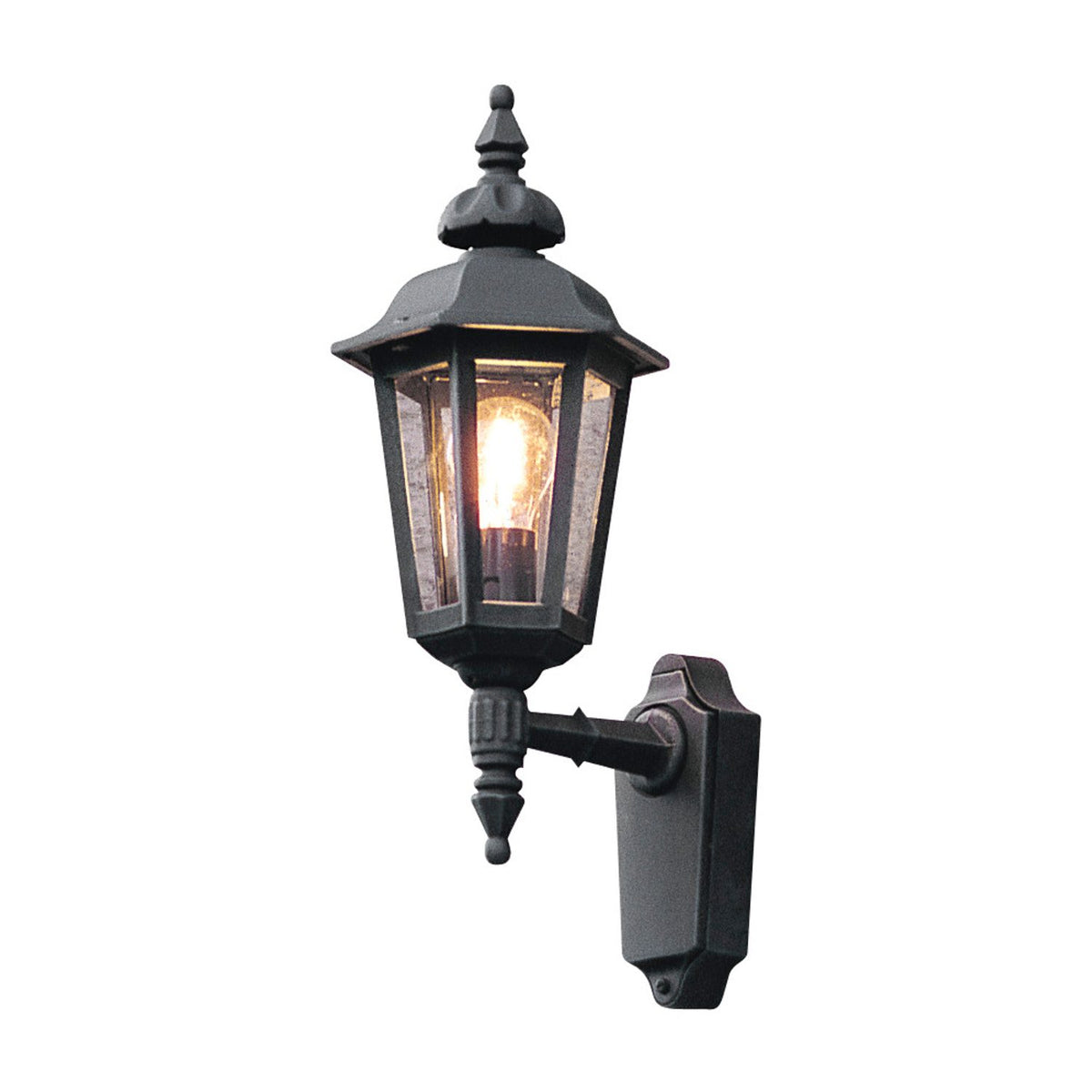 Pallas E27 Liten Vägglampa Ute Upp, Mattsvart