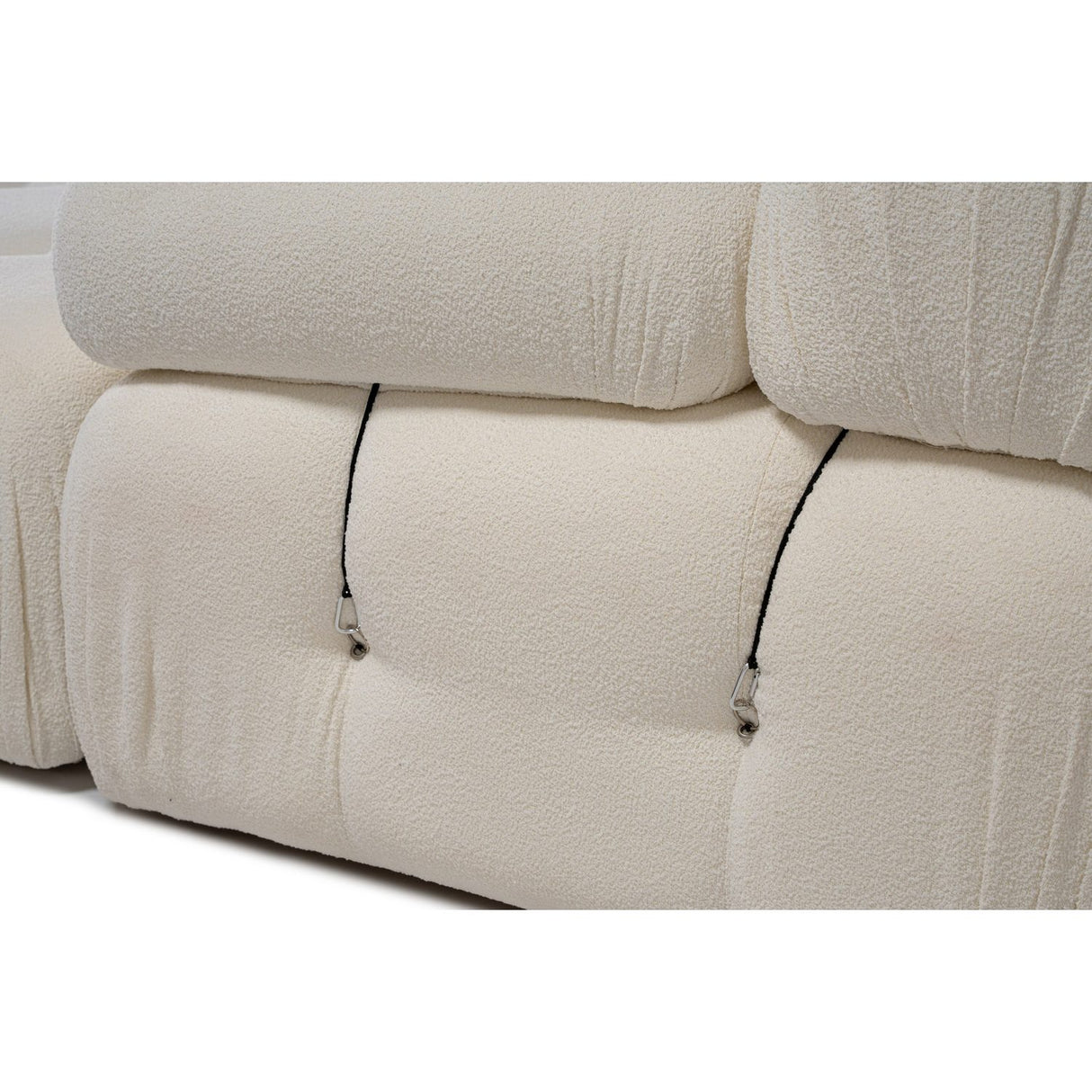 Vienna Beige L1-O1-1R-PUF (288 x 95 x 75 cm) Hörnsoffa Vit