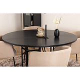 Copenhagen, Berit Rund matgrupp Beige, Svart, Svart, ⌀140
