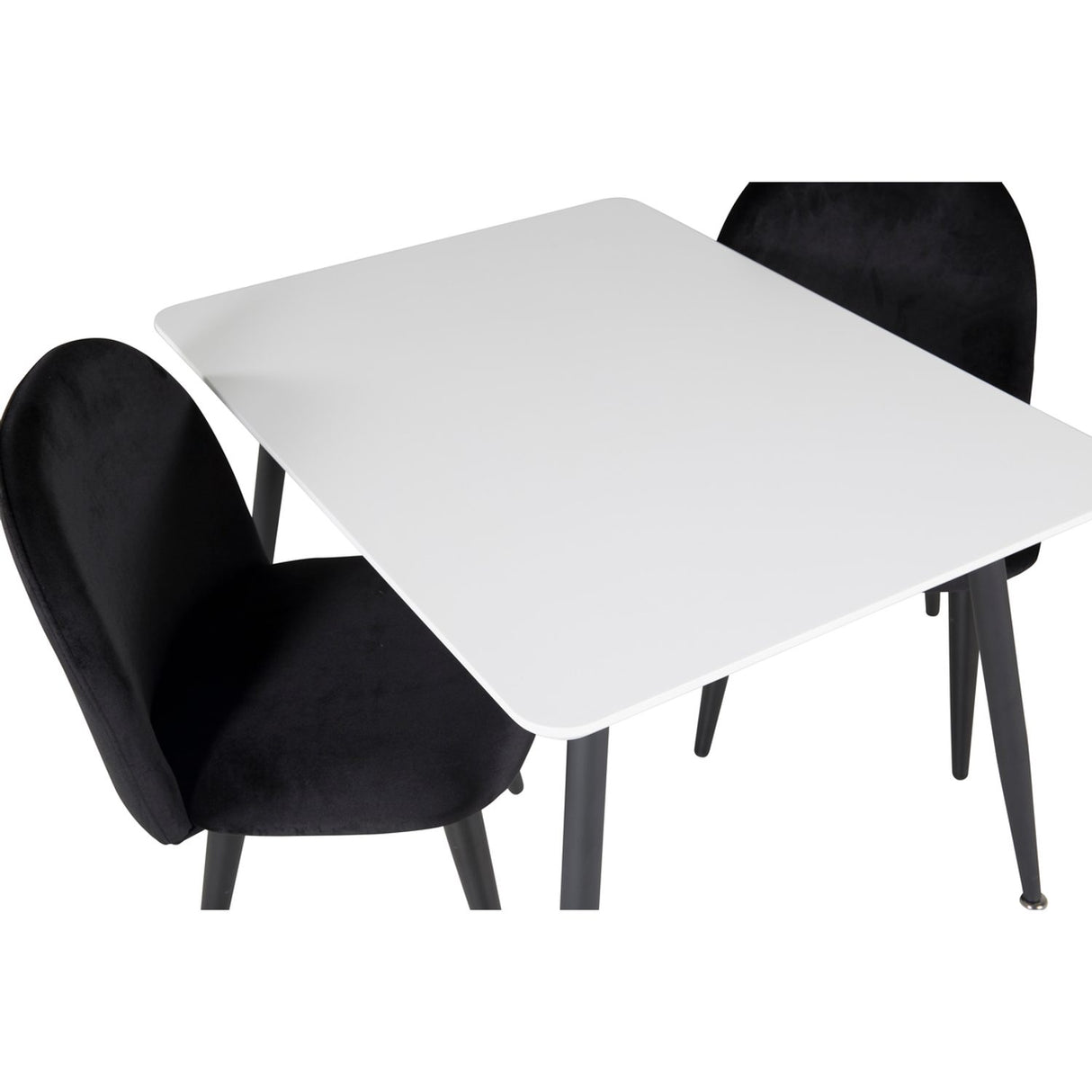 Polar, Velvet Rektangulär matgrupp Svart, Svart,Vit, 50 x 80 x 60