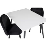 Polar, Velvet Rektangulär matgrupp Svart, Svart,Vit, 50 x 80 x 60