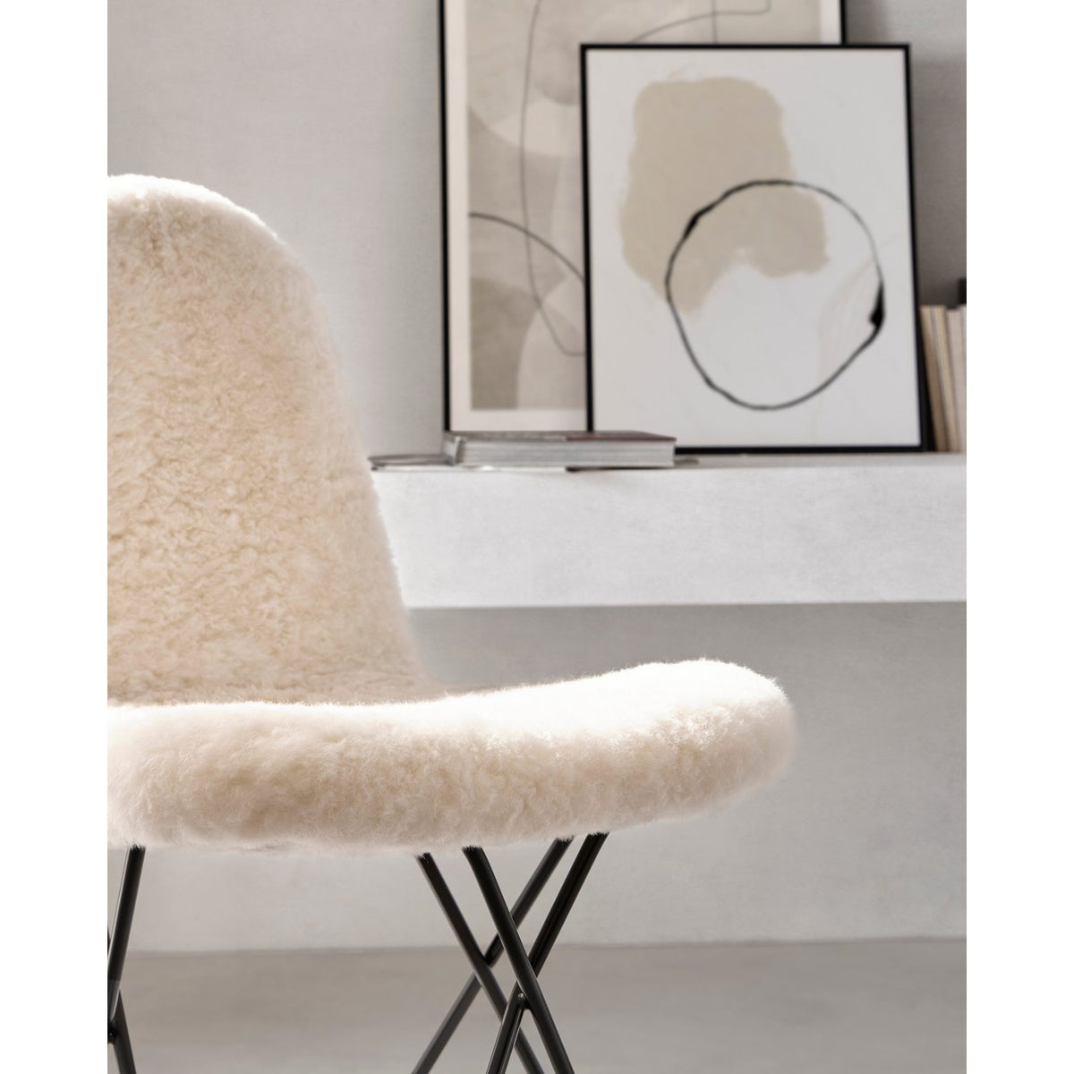 Cactus Sheepskin Stol Svart, Svart