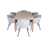Slider, Berit Rektangulär matgrupp Svart,Grå, Vitlaserad, 170 x 95
