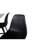 Estelle, Polar Rektangulär matgrupp Svart, Svart, vit, 140 x 90