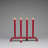 4 Ljus LED Trä 50 cm Elljusstake Röd