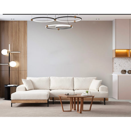 Addis Abeba Oak (170-280 x 98 x 78 cm) Hörnsoffa Vit, Vänster