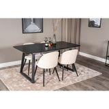 Inca, Velvet Rektangulär matgrupp Beige,Svart, Svart, 160 x 85