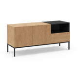 Cailin 140 (140 x 55 x 41,8 cm) TV-bänk Naturlig ekträ svart svart