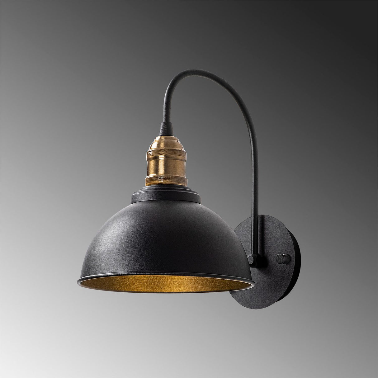 Gama Vägglampa Svart / Antik