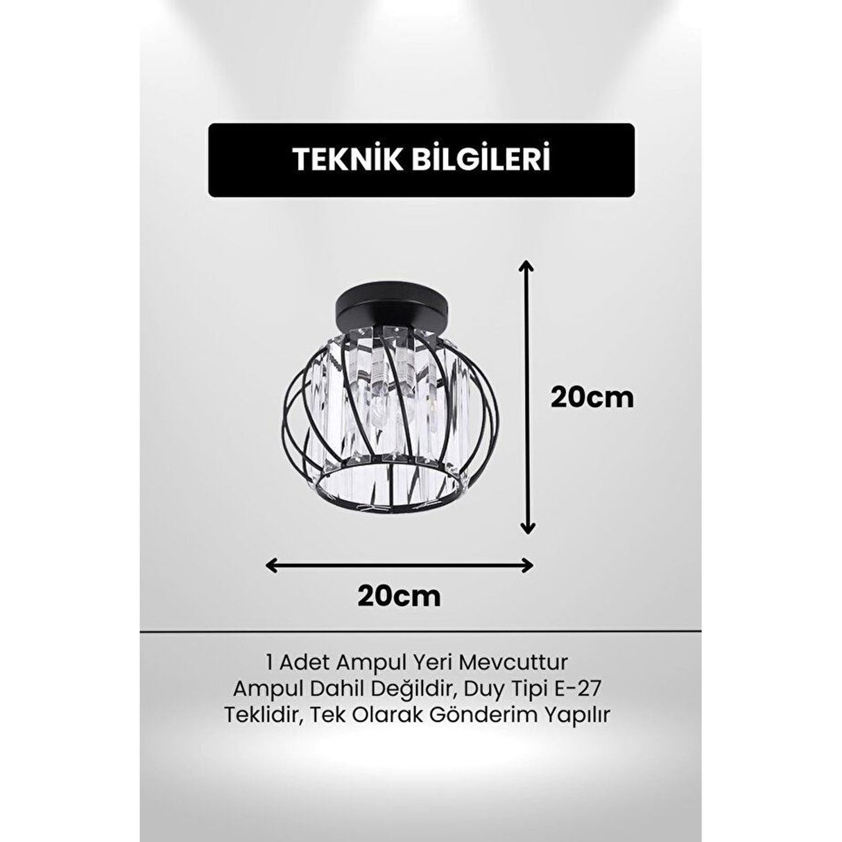 Bella Luce (H 20 cm) Ljuskrona Svart