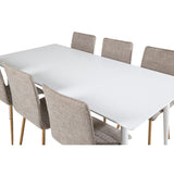 Polar, Windu Rektangulär matgrupp Beige,Natur, Vit, 180 x 90