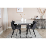 Estelle, Velvet Rektangulär matgrupp Svart, Svart, vit, 140 x 90