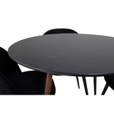 Plaza, Velvet Rund matgrupp Svart, Svart, 4st