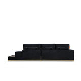 Line med sidobord (320 x 102 x 84 cm) Svart Guld 4-sitssoffa