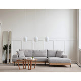 Kigali Oak (280-170 x 98 x 78 cm) Hörnsoffa Grå, Höger