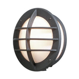 Oden E27 Svart med Eluttag Vägglampa Ute Opalglas
