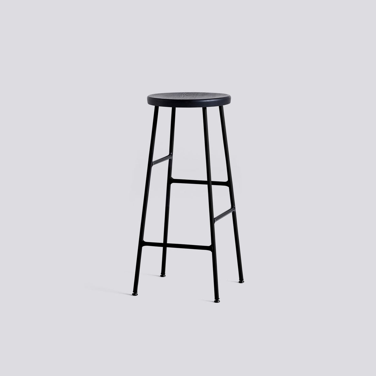 Cornet 75 cm Barpall Soft black – massiv ek med vattenbaserad lack, Soft black – pulverlackerat stål