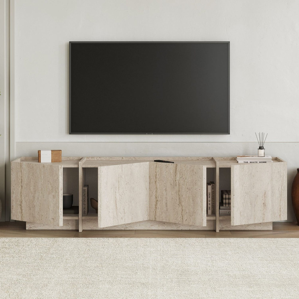 Victoria TV-bänk Travertine