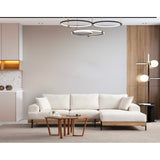 Kigali Oak (280-170 x 98 x 78 cm) Hörnsoffa Vit, Höger