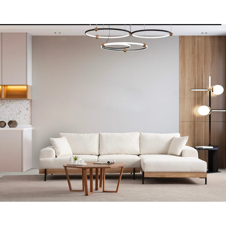 Kigali Oak (280-170 x 98 x 78 cm) Hörnsoffa Vit, Höger