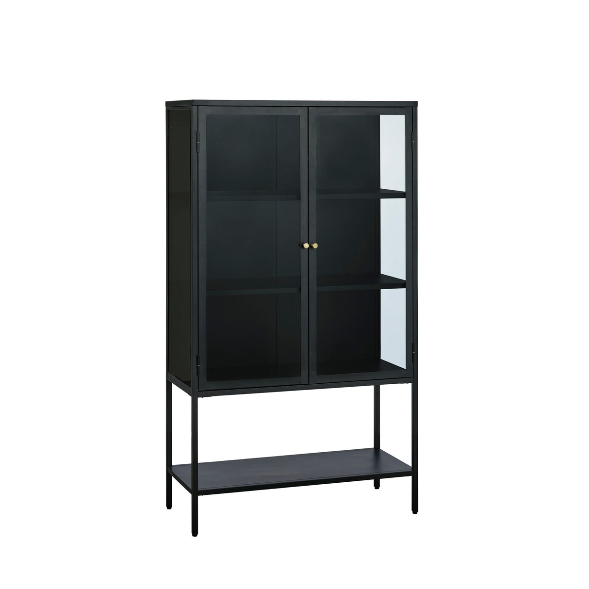 Milano Skåp 160 cm höga ben Glas Svart