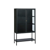 Milano Skåp 160 cm höga ben Glas Svart